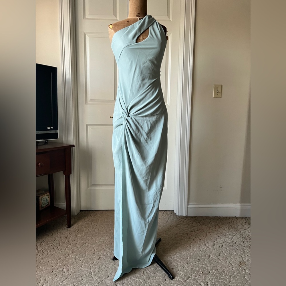 Halter Asymmetric Maxi Gown Dress